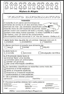 Texto informativo Texto informativo tubarão