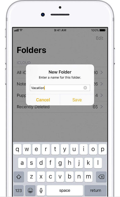 كيفية تنظيم ملاحظاتك في تطبيق الملاحظات Notes في iOS 11