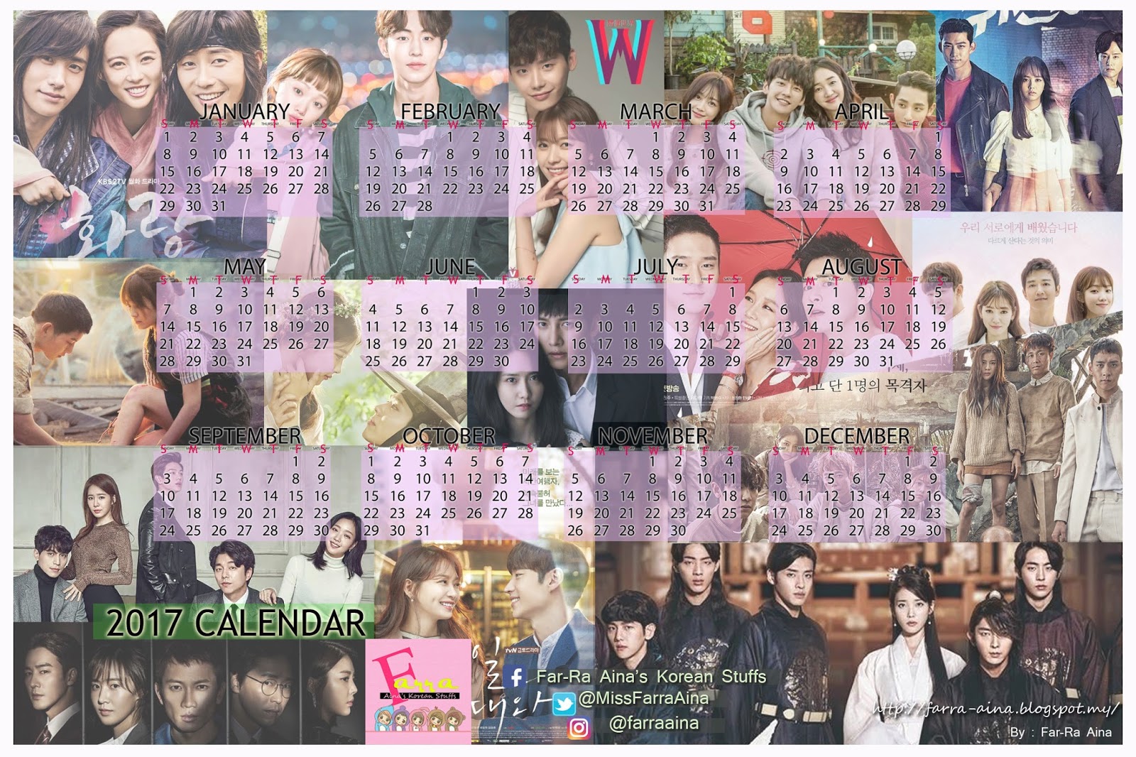 kpop lover ^^ 2017 Korean Drama Calendar