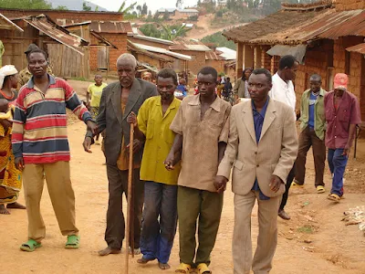 Visually impaired men in Burundi