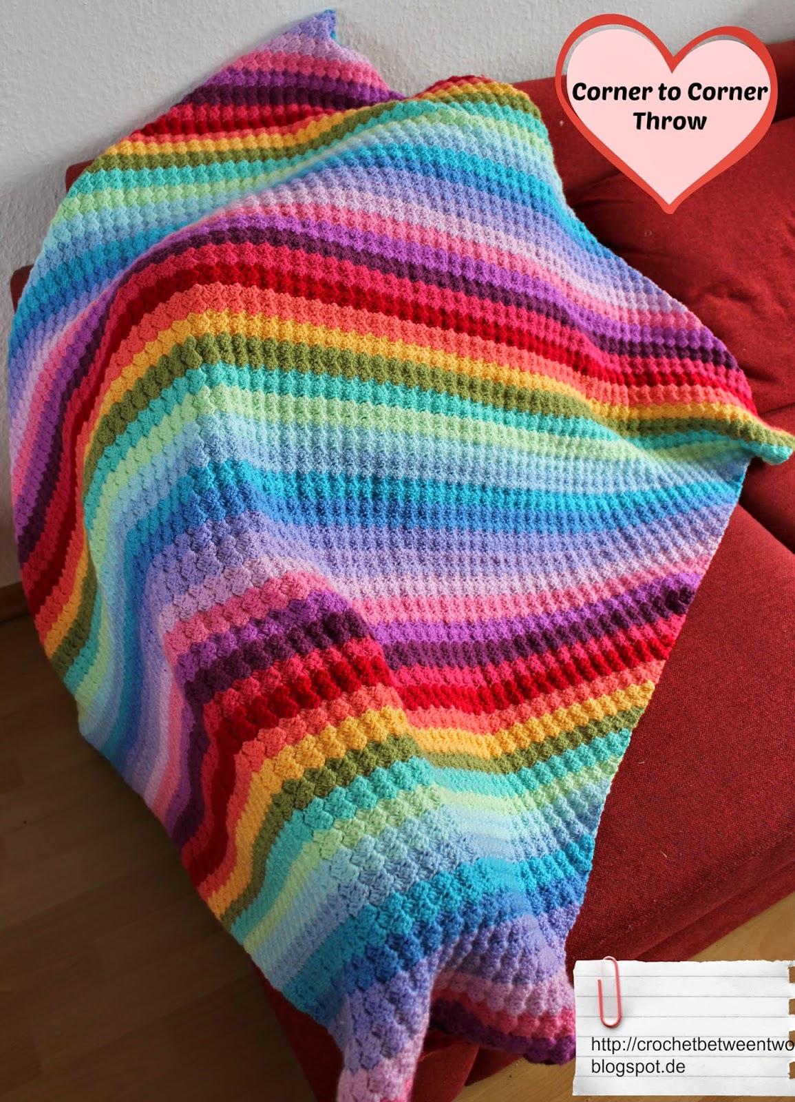 Crochet Between Worlds Ta Dah Corner To Rainbow Throw