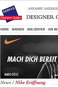 Nike Factory Store eröffnet in Salzburg Designer Outlet am 29.08.2013