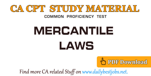 CA CPT Mercantile Law PDF Free Download (Study Material)