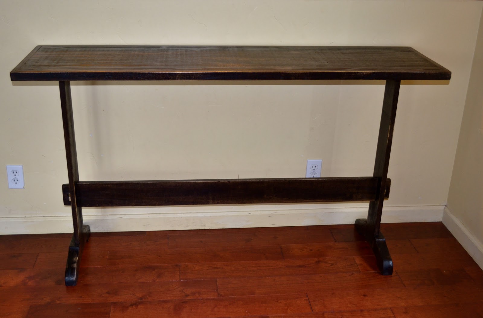 Woodkeeper Trestle Console Table Poplar (Espresso Stain)