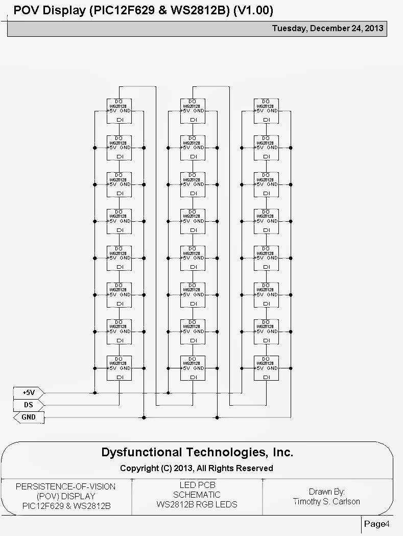 Dysfunctional Technologies RGB LED Persistence Circuit Diagram