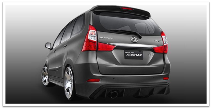Back Avanza Warna Grey TOYOTA Perintis