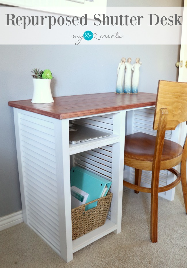 Repurposed Shutter Desk My Love 2 Create