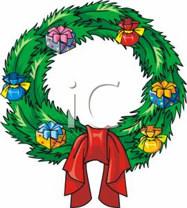 Christmas Wreaths Cartoon Picture and Wallpaper
