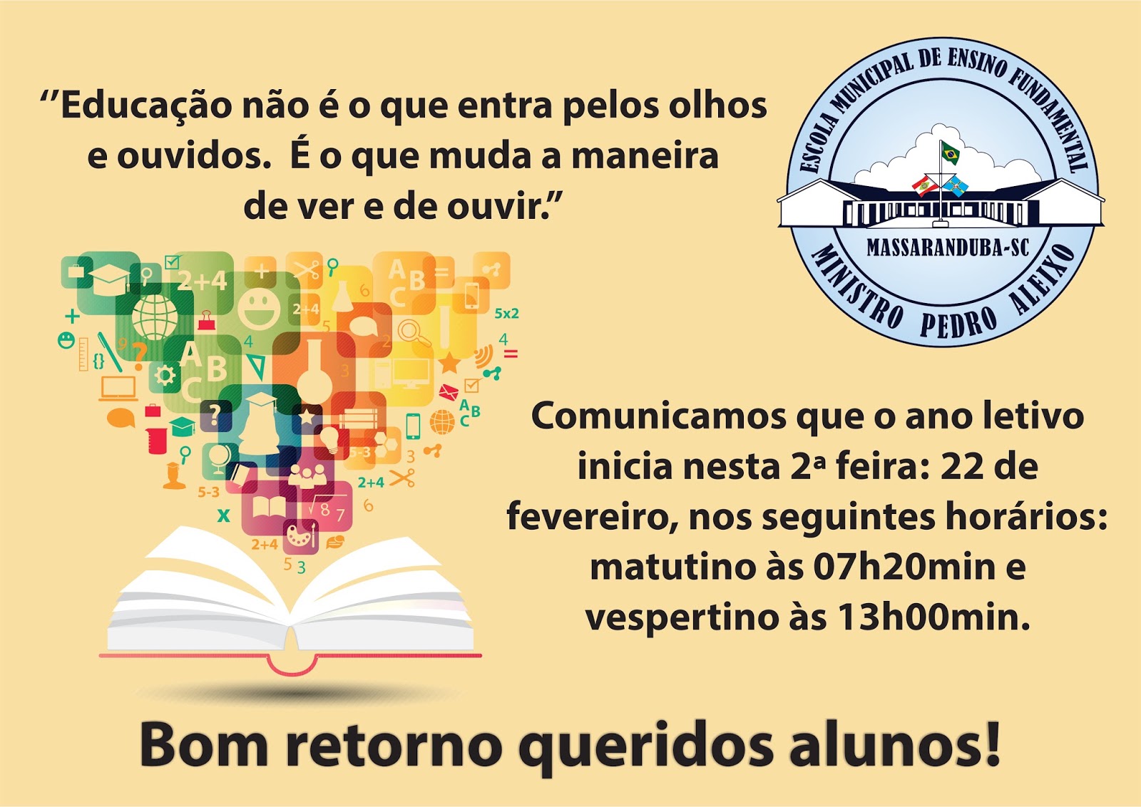 COMUNICADO INÍCIO DO ANO LETIVO