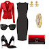 red and black theme outfit