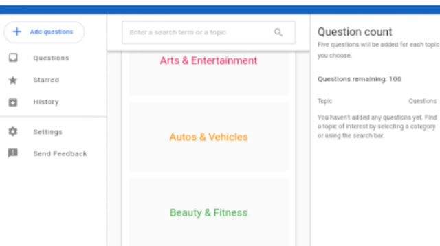 Google question hub dashboard 