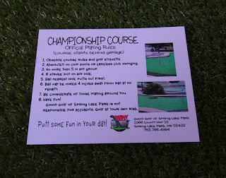 Scorecard for the Championship course at Goony Golf of Spring Lake Park in Minnesota Scorecard for the Championship course at Goony Golf of Spring Lake Park in Minnesota