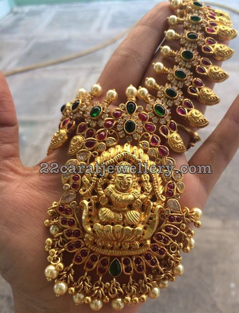 Silver Mango Necklace with Lakshmi