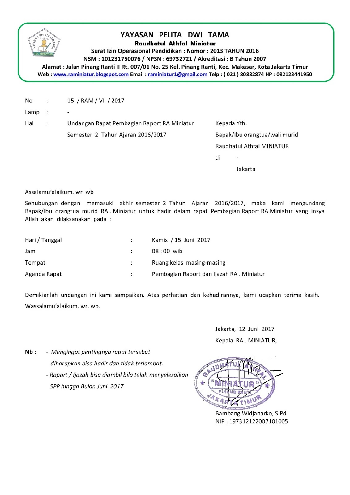 Contoh Surat Undangan Resmi Penerimaan Raport Contoh Surat Undangan Resmi Penerimaan Raport