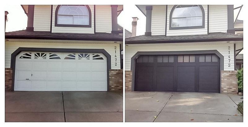 Painting Garage Door Before And After Pictures Garrdenoflove