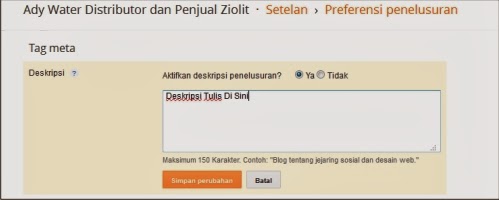 Cara Mengaktifkan Deskripsi Penelusuran Pada Postingan Blogger