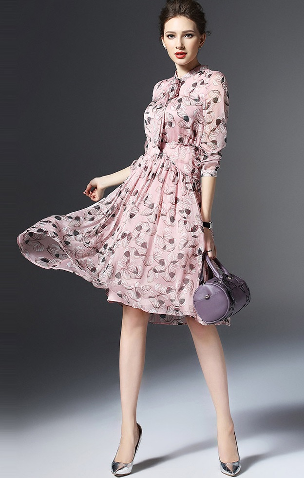 Duchess Fashion: Malaysia Online Clothes Shopping: Dusty Pink/Blue Leaf ...