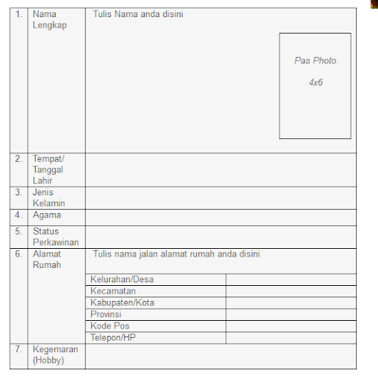 Contoh Cara Membuat Daftar Riwayat Hidup Contoh Cara Membuat