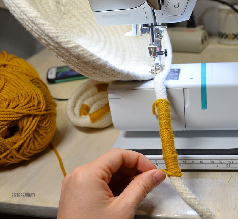 DIY Yarn Wrapped Rope Basket Sewing Tutorial Sisters, What!