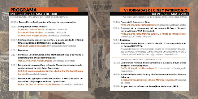 Jornadas: "VI Jornadas de Cine y Patrimonio. Documental de arte y dirección artística" Jornadas: "VI Jornadas de Cine y Patrimonio. Documental de arte y dirección artística"