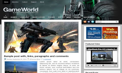 GameWorld Blogger Template