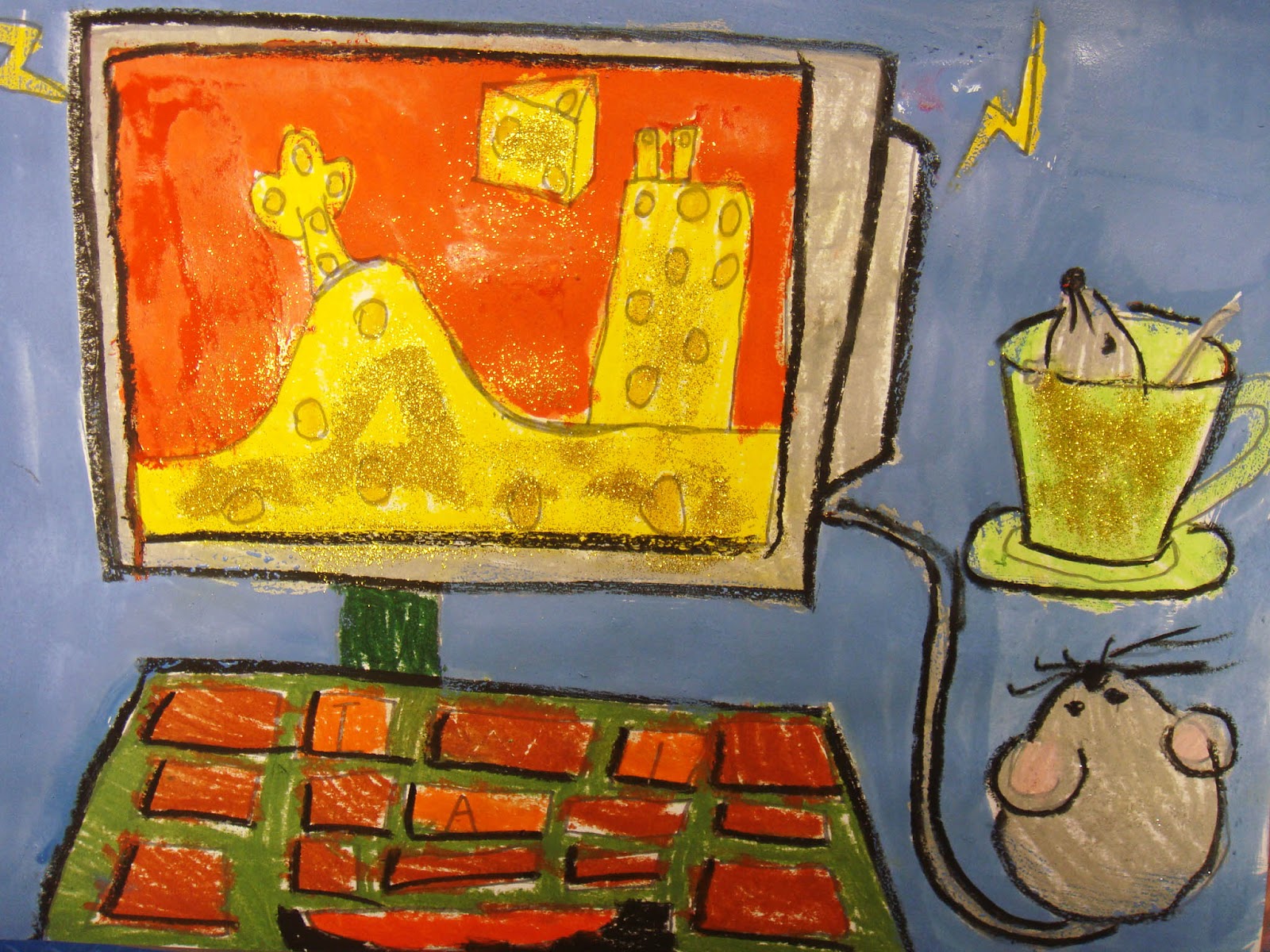 Kids' Art: Computer & mouse