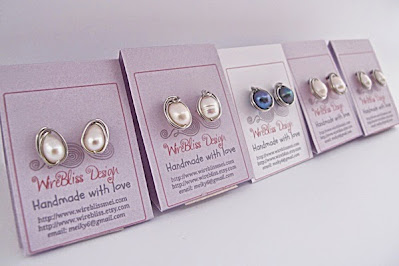 Wire wrapped earrings by WireBliss Wire wrapped stud earrings by Wirebliss on earring cards DIY