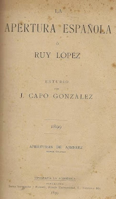 Portada de La Apertura Española ó Ruy López