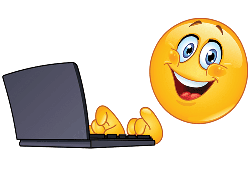 Smiley on a Laptop