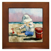 beach paintings, watercolor