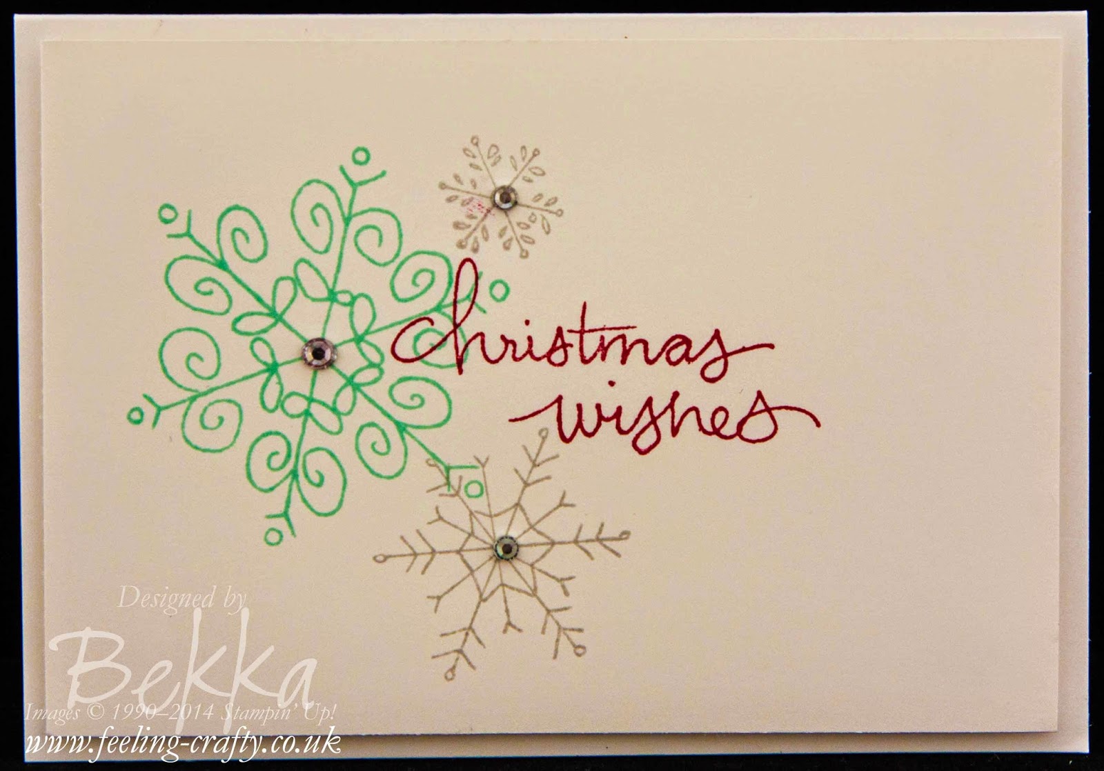 Christmas Card by Stampin' Up! UK Independent Demo Bekka using the Endless Wishes stamp set