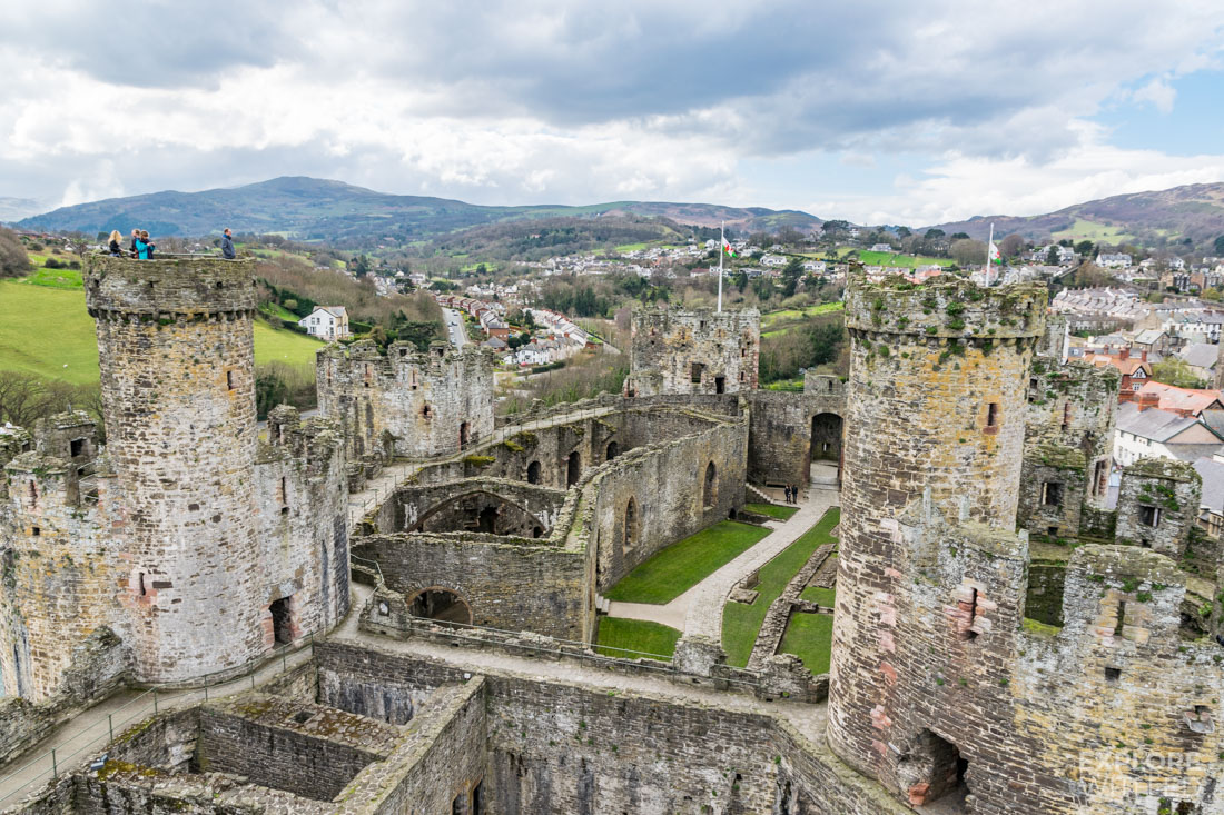 View across Conwy Castle remains