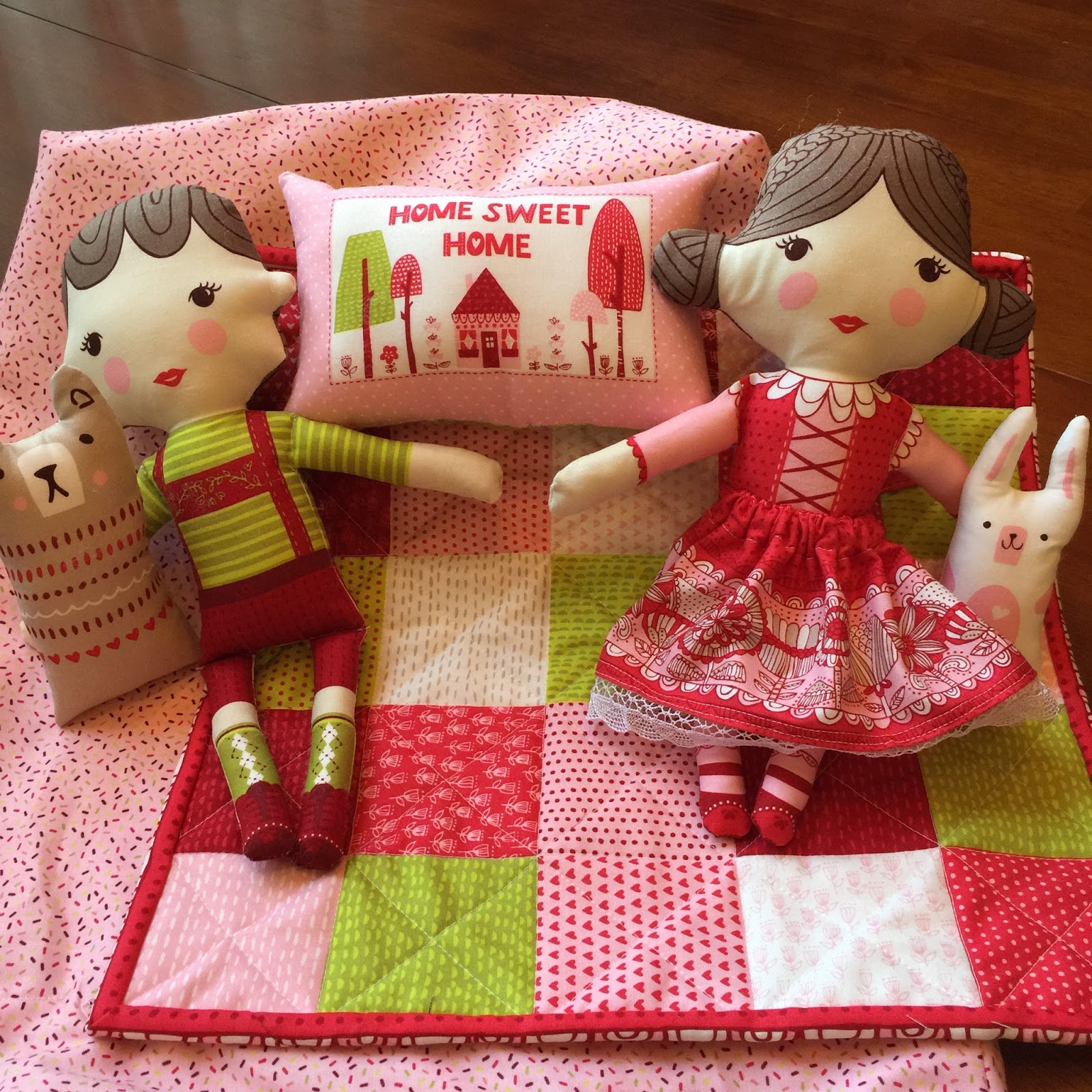 A Place to Share Fabric panel dolls