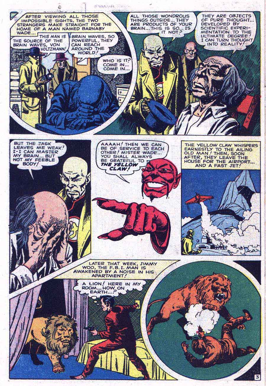 Yellow Claw v1 #4 atlas crime comic book page art by Jack Kirby