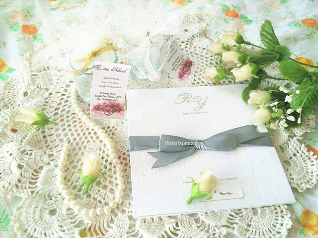 undangan baralek off white silver wedding invitation