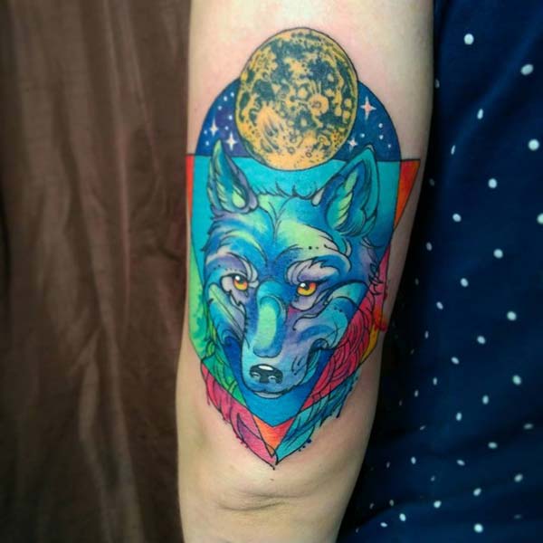 blue wolf tattoo design blue wolf tattoo design