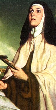 Santa Teresa de Jesús Imagen de Santa Teresa de Avila con Jesucristo resucitado