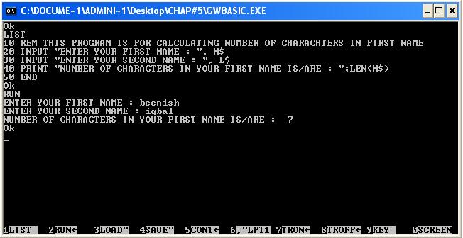 GWBASIC : CH#5Q#11
