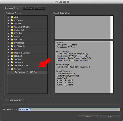 premiere pro apple prores 422 preset download