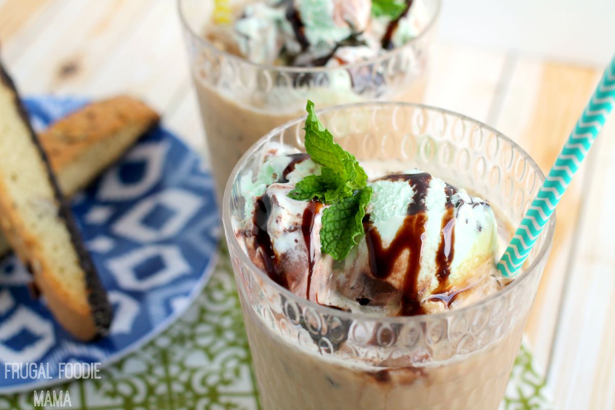 Mint Chocolate Affogato Floats | Frugal Foodie Mama
