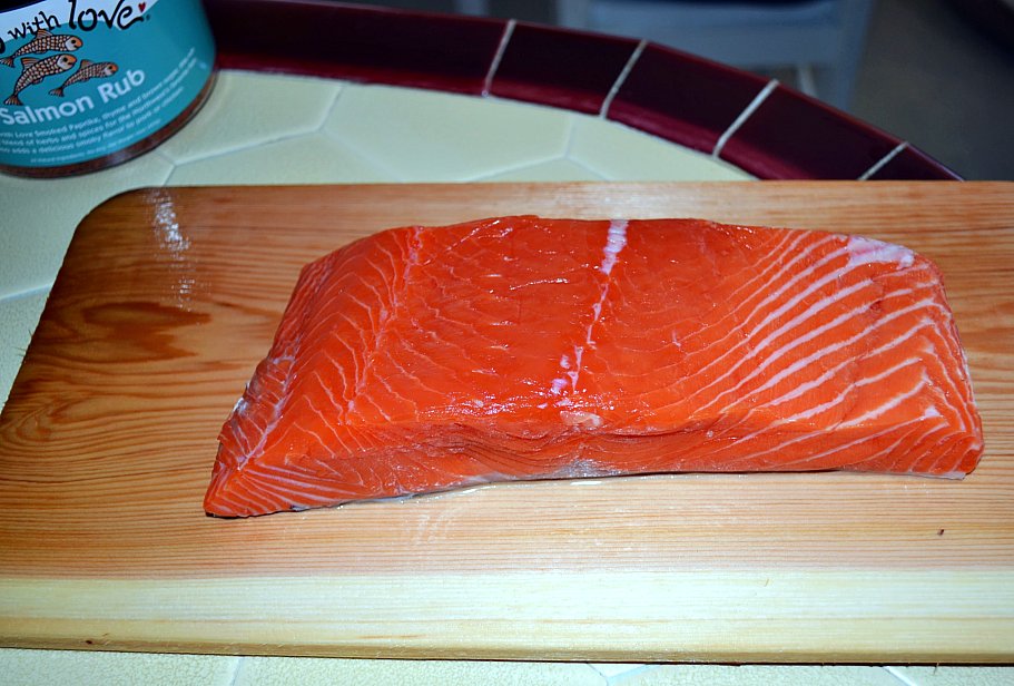 The Foodie Couple Cedar Planked Copper River Salmon with Strawberry