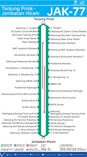 peta rute transjakarta tanjung priok jembatan hitam