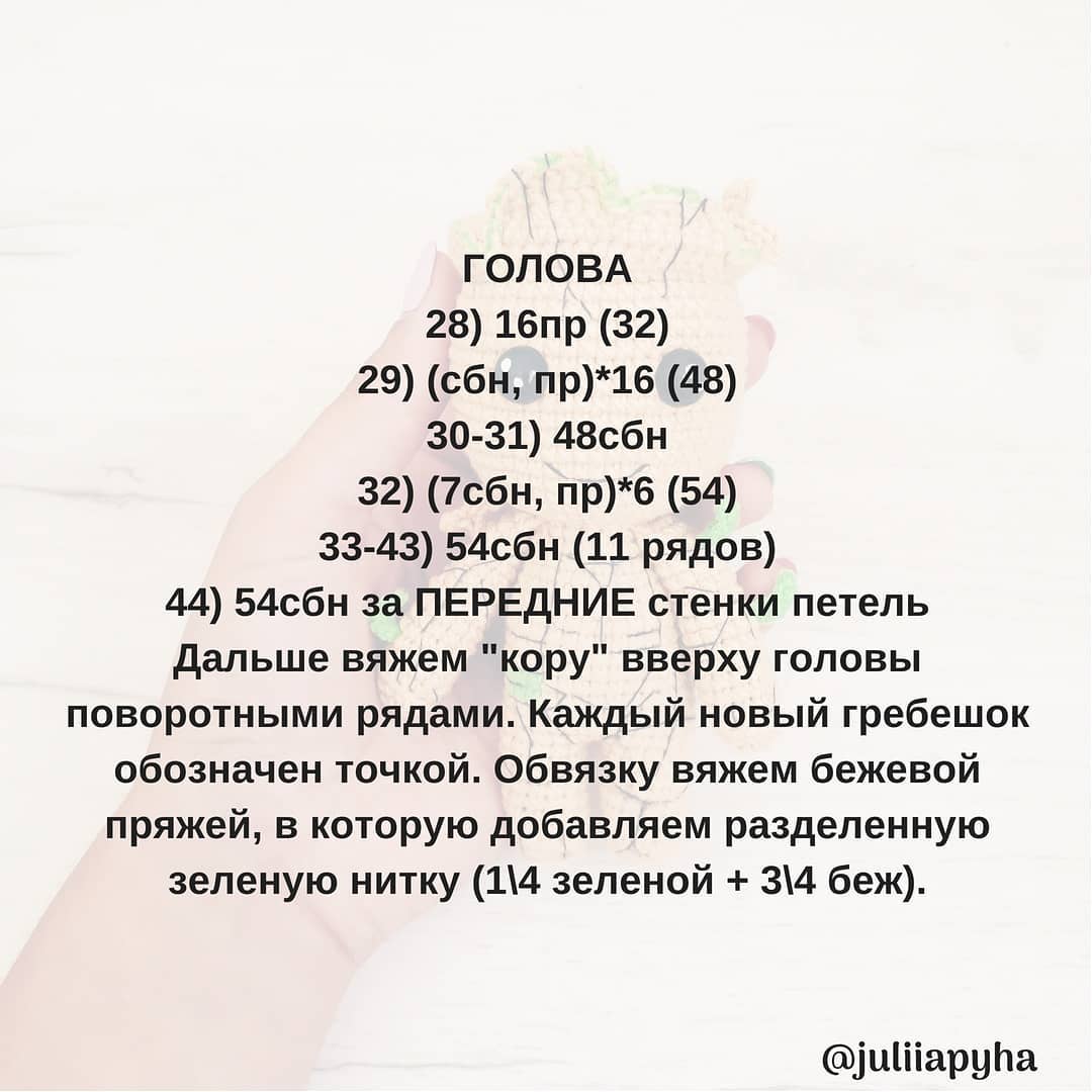 Описание вязания Грут крючком