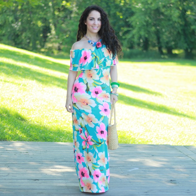 Hawaiian Print Maxi Dress Hawaiian Print Maxi Dress