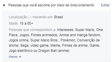 Interesses, Localização e Idade