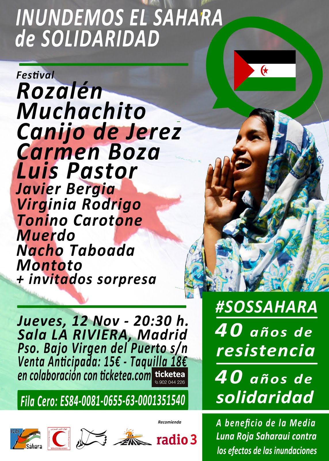 12 noviembre Solidaridad Concierto Sahara