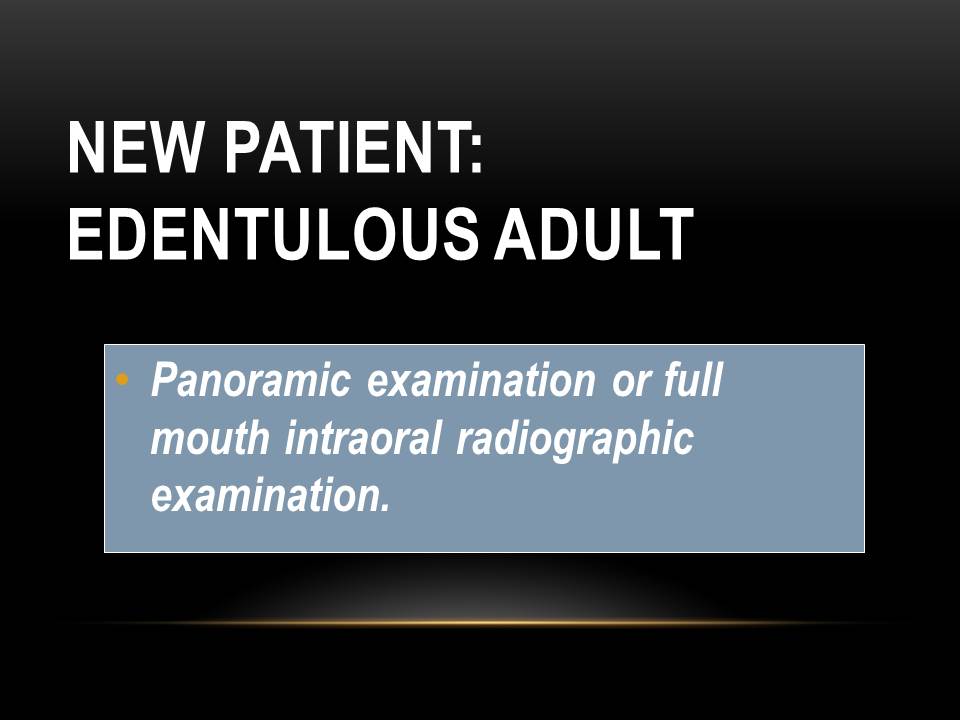 Dentistry Radiographic Image Selection Criteria