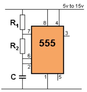 Cara Menghitung Frekuensi Output Astable Multivibrator Pada IC 555
