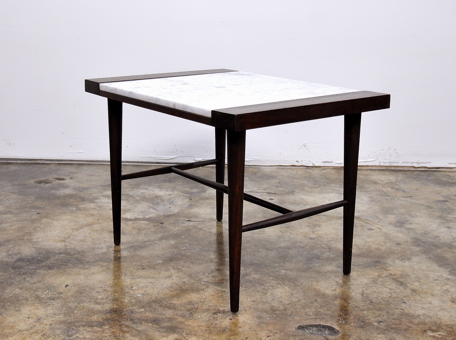 SELECT MODERN Danish Modern Marble Top Side or End Table
