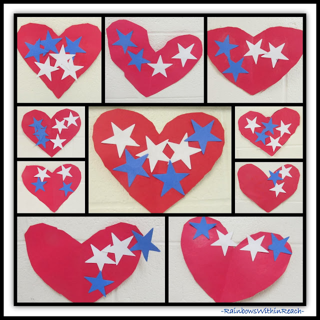 Patriotic Preschool Hearts with Stars via RainbowsWithinReach